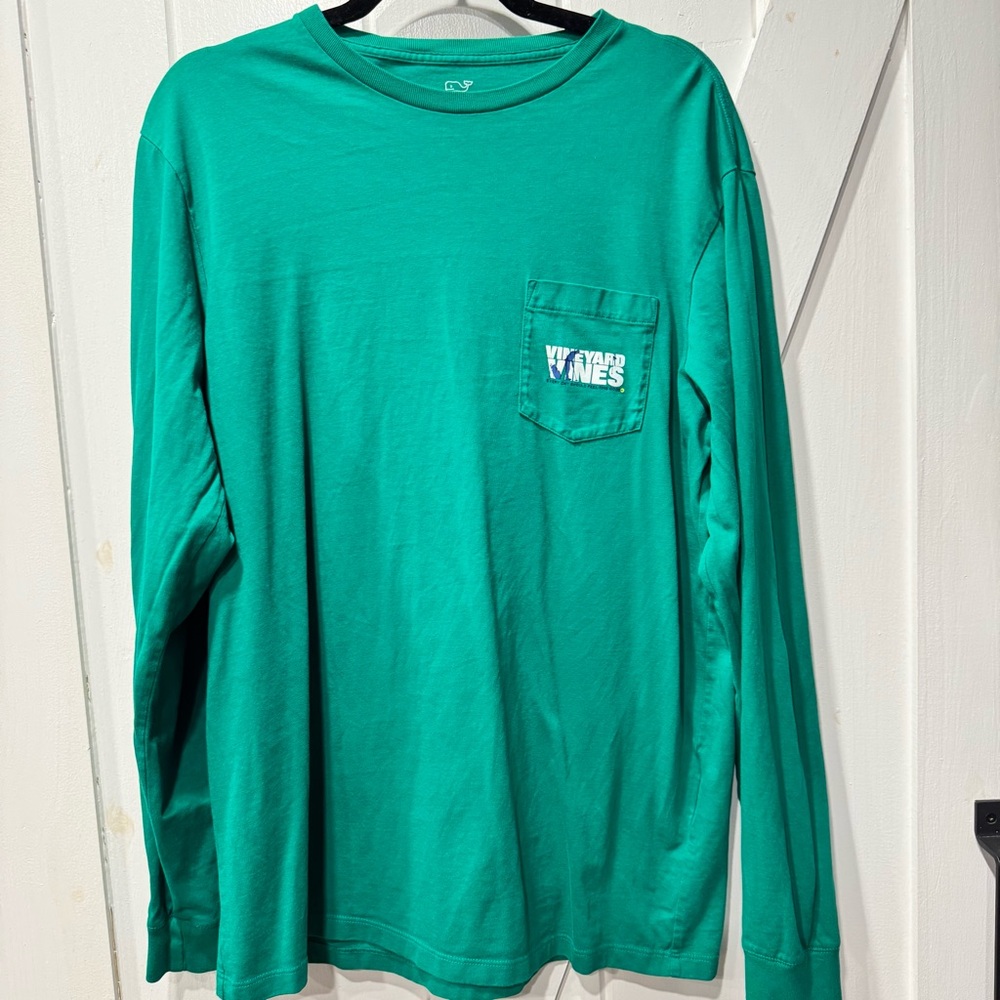 Vineyard Vines Men’s Green Long Sleeve Tee Shirt - Golf Theme ~ Size M